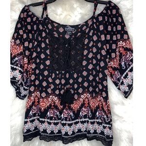 Black Patterned blouse